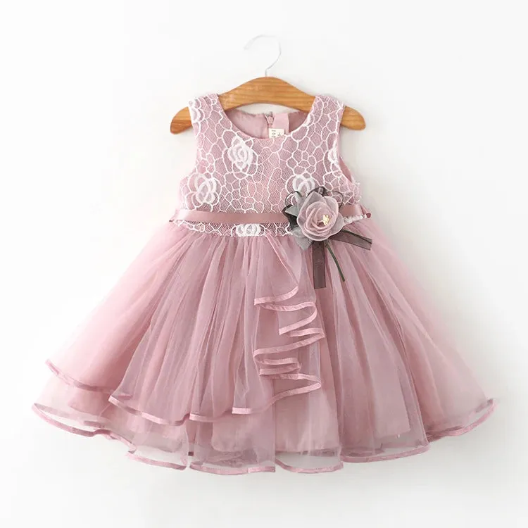 2023 Long Sleeve Dress For Girl Polka Dot Bow Kid Clothes 2 3 4 5 6 Year Baby Tutu Birthday Outfit Party Wear Summer Dress Cloth