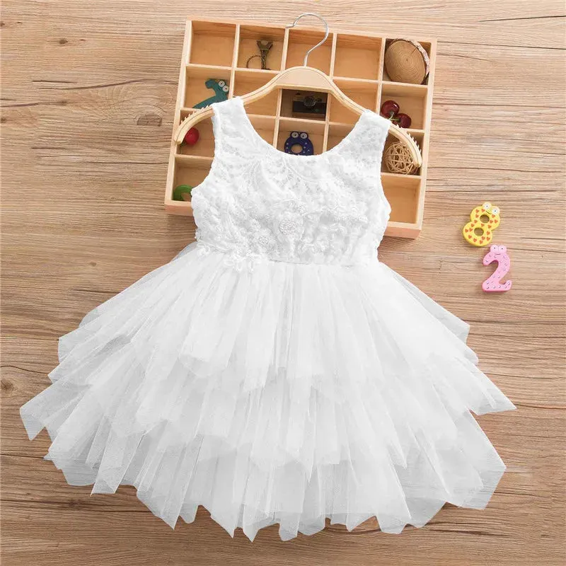 2023 Long Sleeve Dress For Girl Polka Dot Bow Kid Clothes 2 3 4 5 6 Year Baby Tutu Birthday Outfit Party Wear Summer Dress Cloth