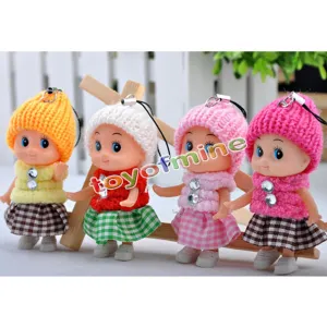 6pcs 2016 NEW Kids Toys Soft Interactive Baby Dolls Toy Mini Doll 8 CM For Girls cute pendant Toys Creative small gifts