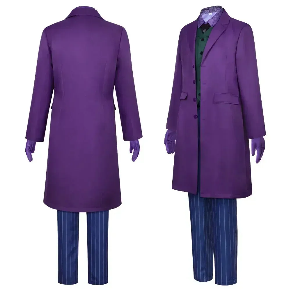 Adult Cosplay Knight Joker Ledger Halloween Clown Dark Suit Heath Dress-up