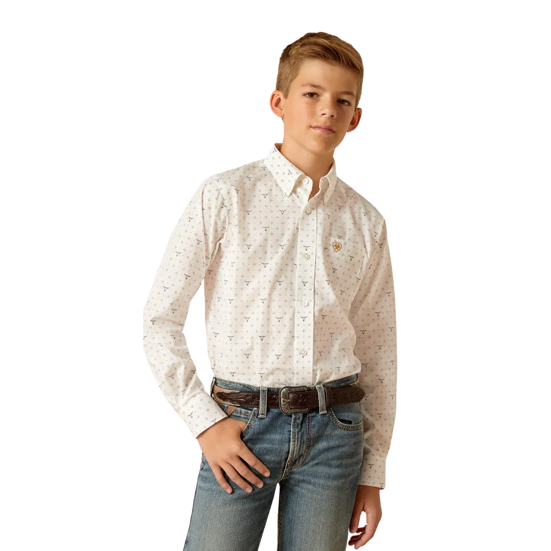 Ariat Kid's Classic Fit Edmond White Shirt
