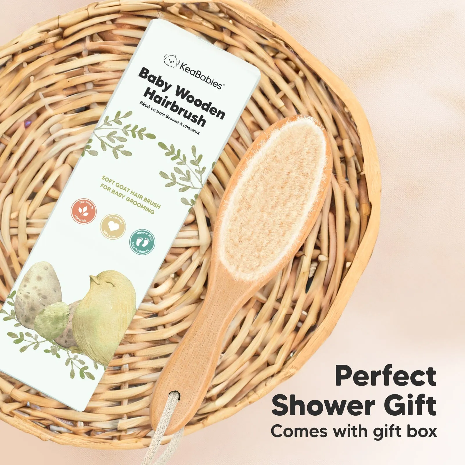 Baby Hair Brush (Golden Oak, Oval)