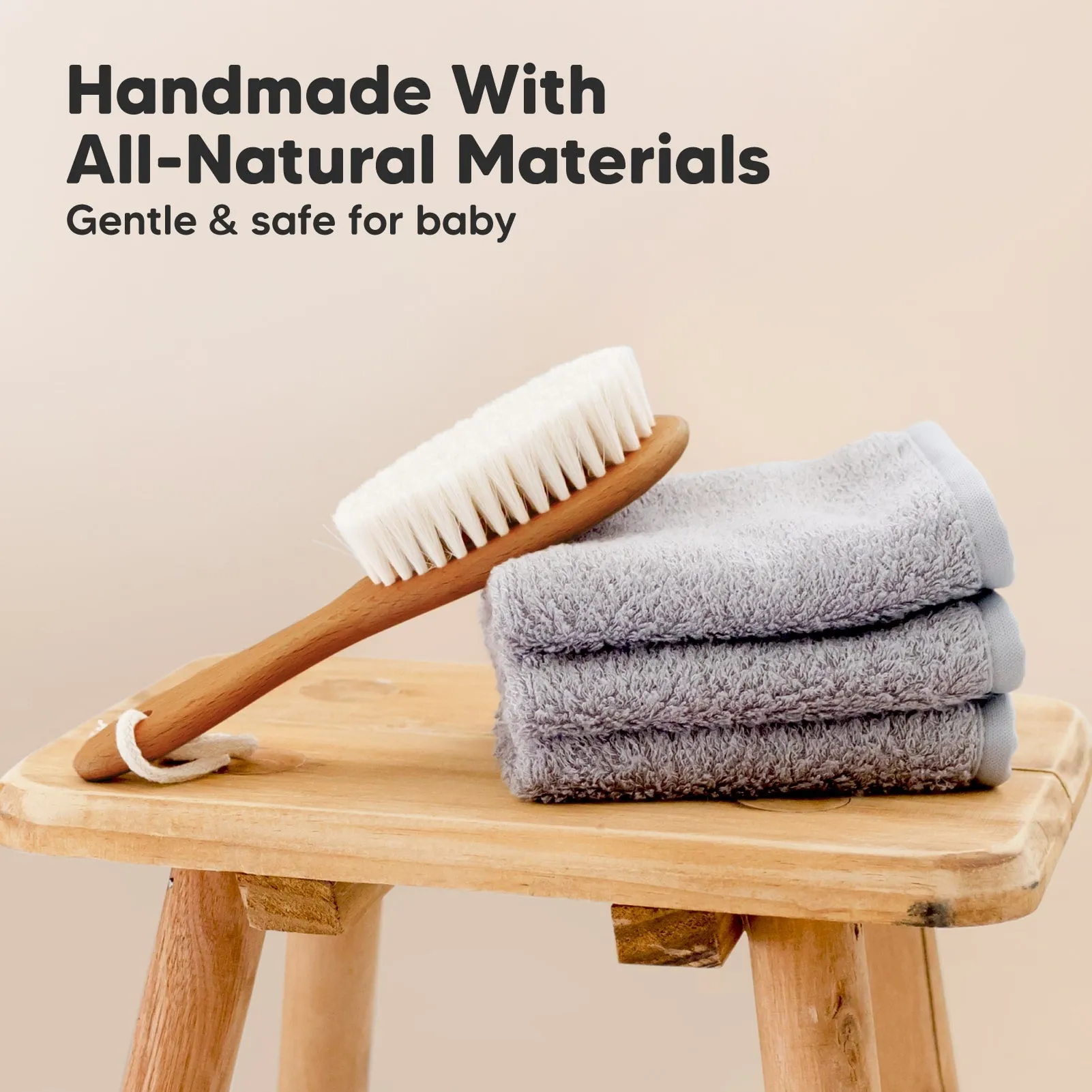 Baby Hair Brush (Golden Oak, Oval)