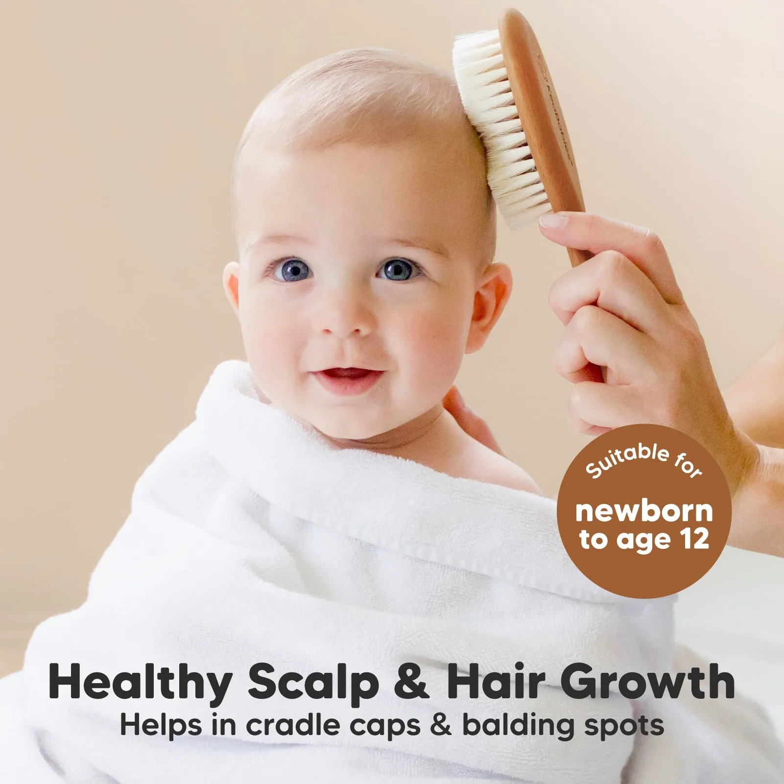 Baby Hair Brush (Golden Oak, Oval)