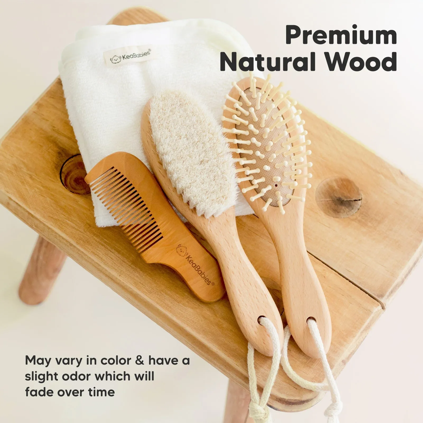 Baby Hair Brush (Golden Oak, Oval)