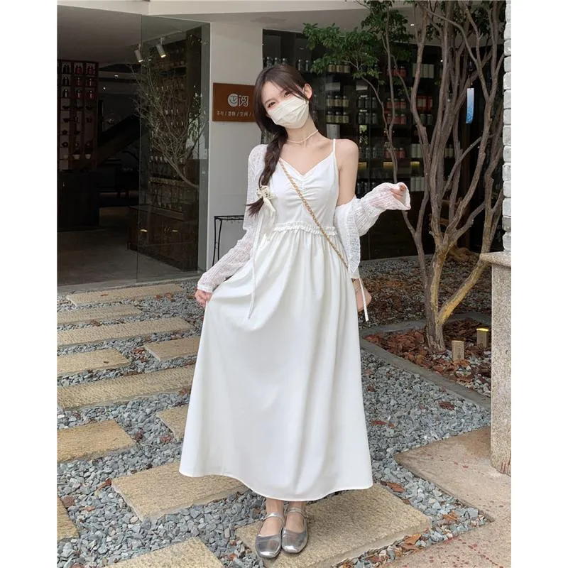 Ballet Slimming Long Style High-Waisted Dress