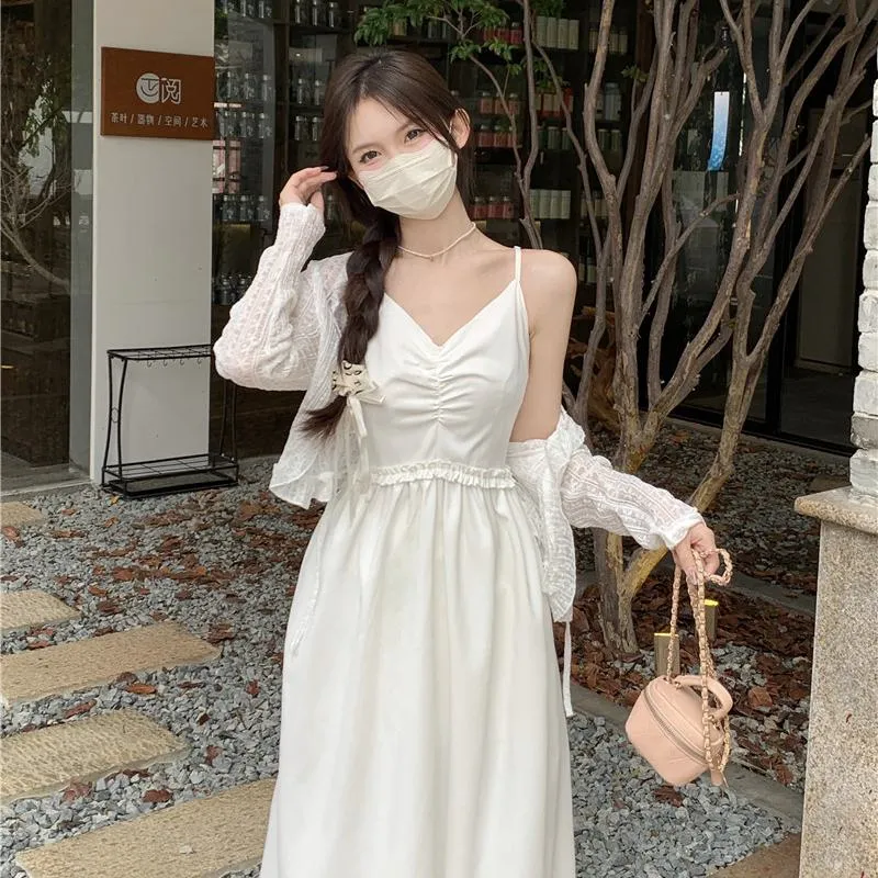 Ballet Slimming Long Style High-Waisted Dress