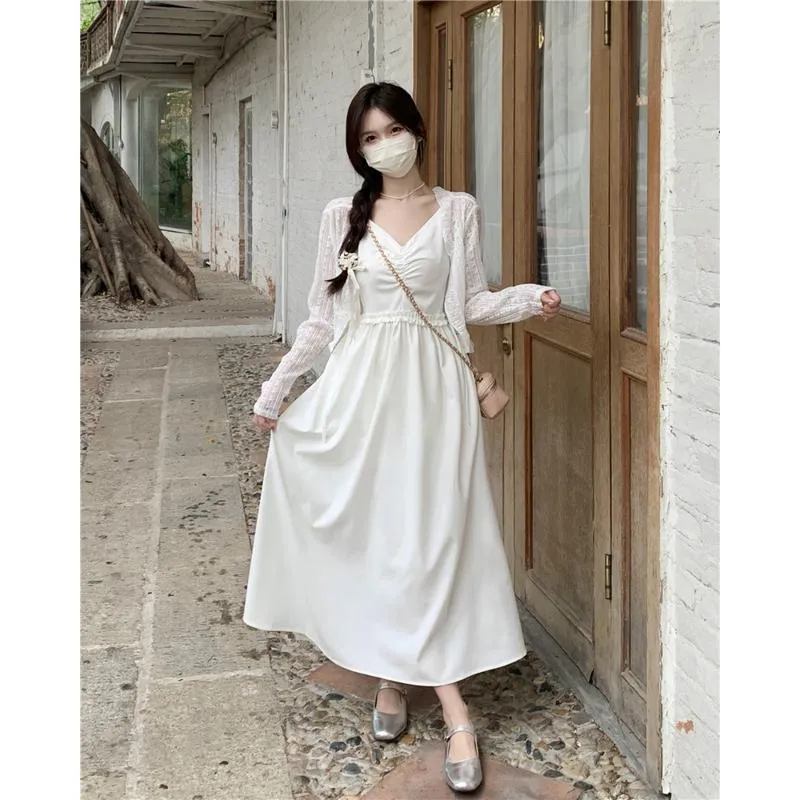 Ballet Slimming Long Style High-Waisted Dress