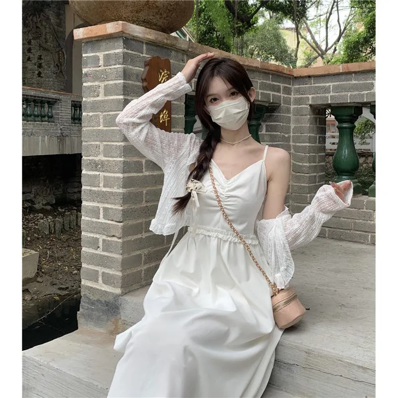Ballet Slimming Long Style High-Waisted Dress