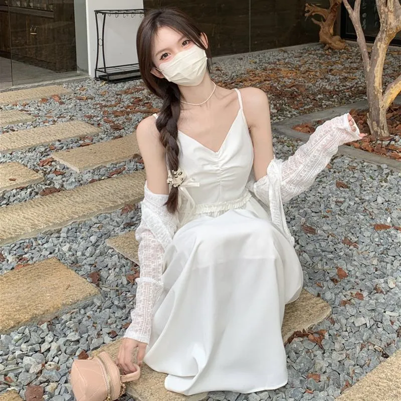 Ballet Slimming Long Style High-Waisted Dress
