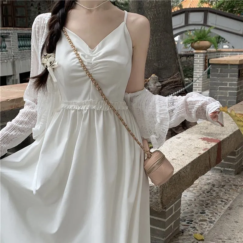 Ballet Slimming Long Style High-Waisted Dress