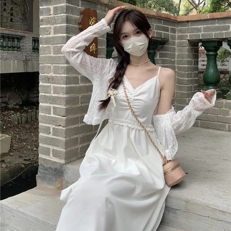 Ballet Slimming Long Style High-Waisted Dress