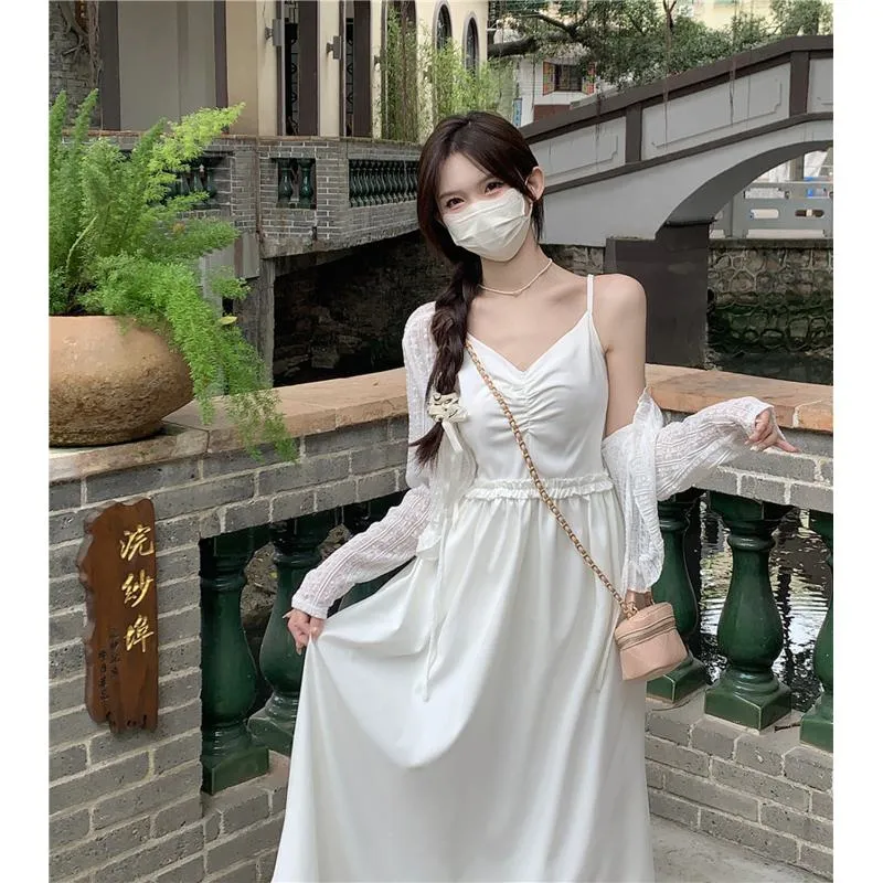 Ballet Slimming Long Style High-Waisted Dress