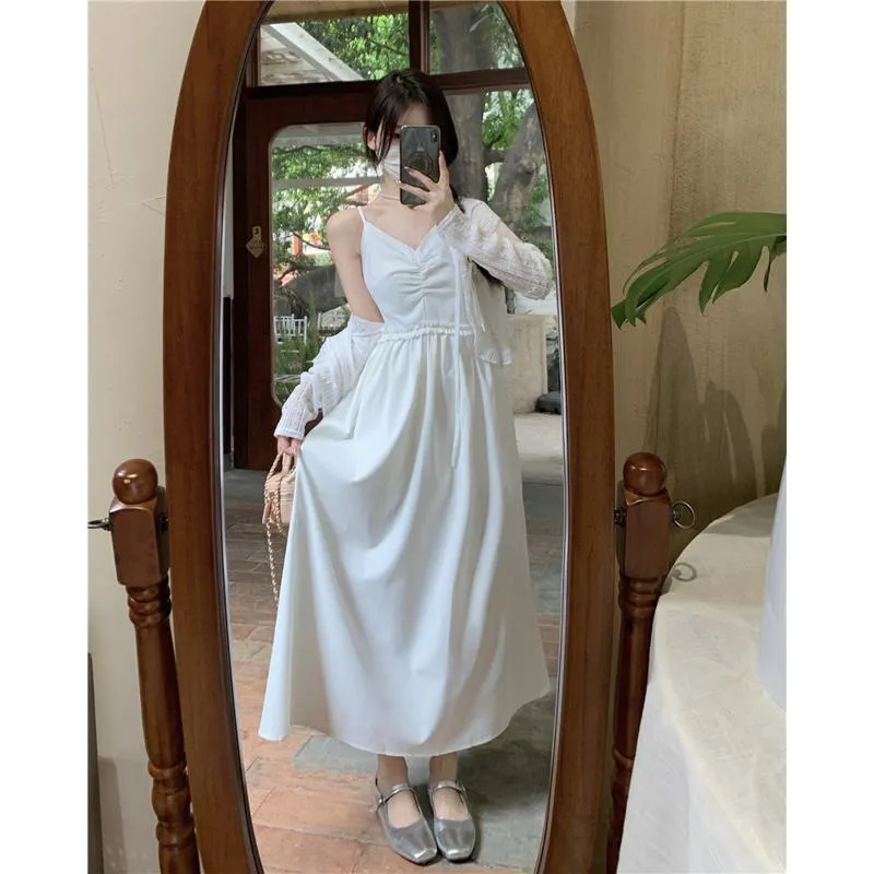 Ballet Slimming Long Style High-Waisted Dress