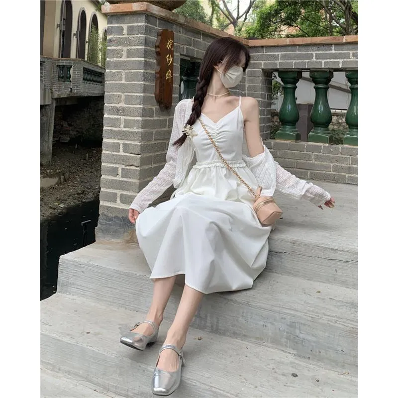 Ballet Slimming Long Style High-Waisted Dress