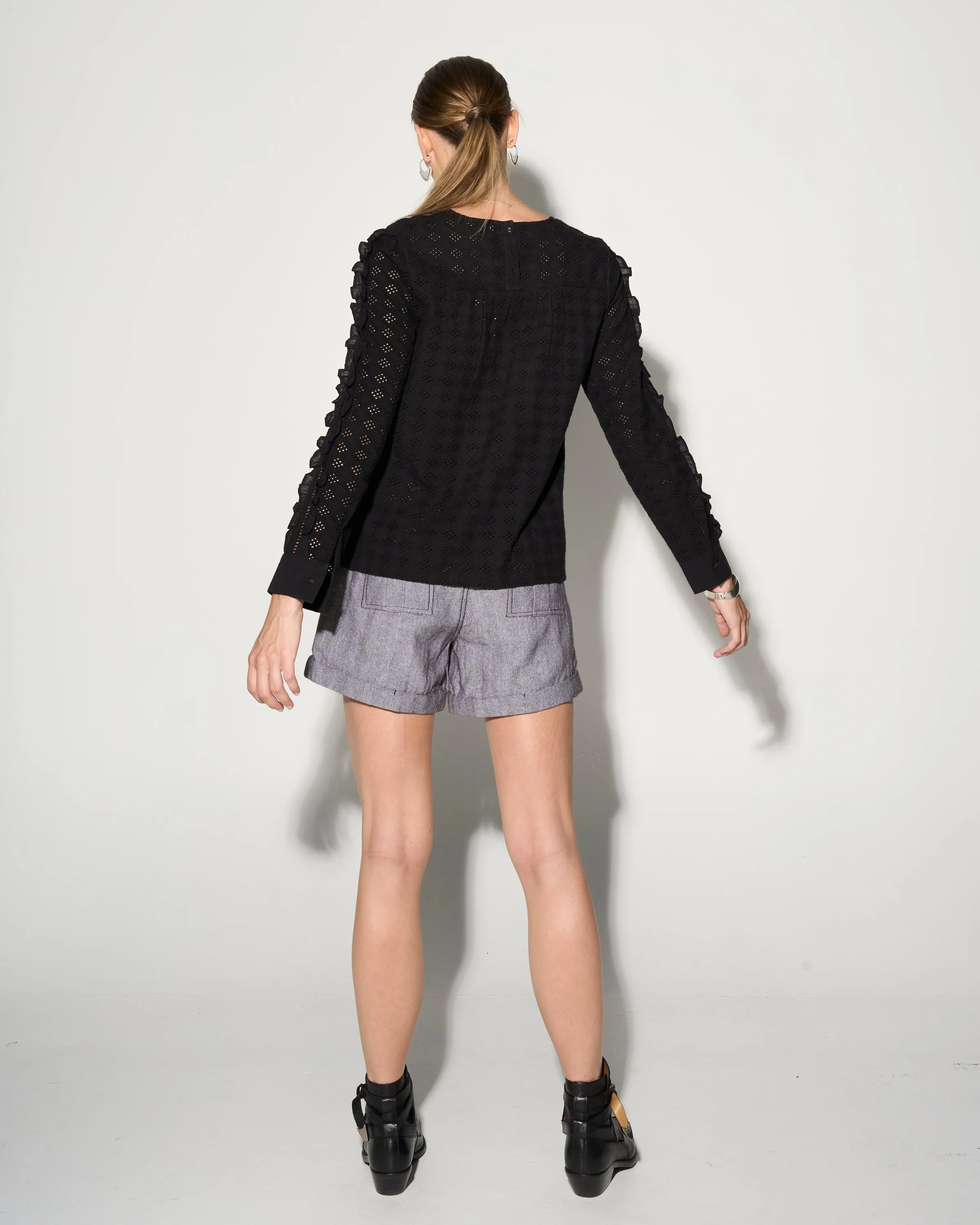 Black Ruffled Blouse