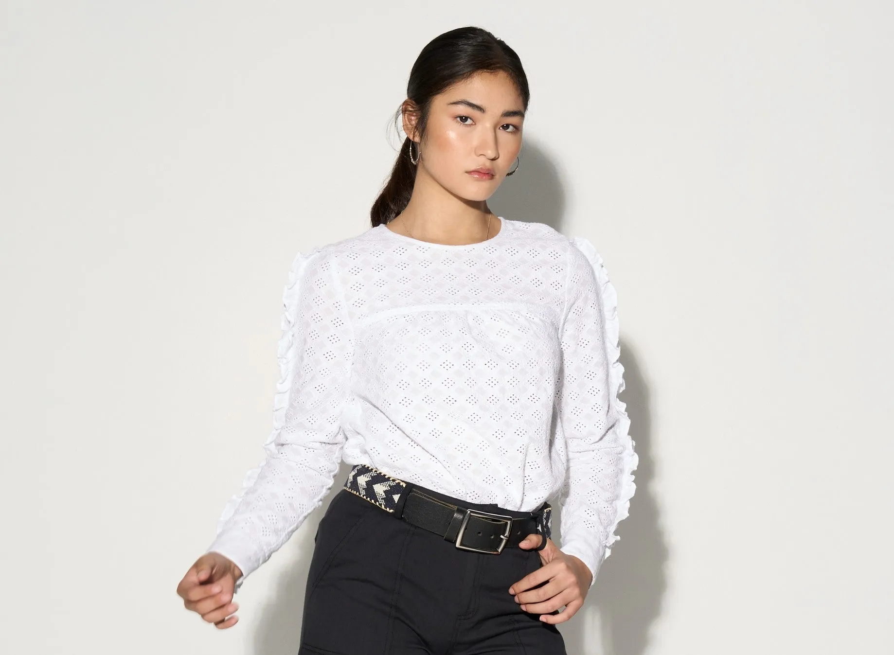 Black Ruffled Blouse
