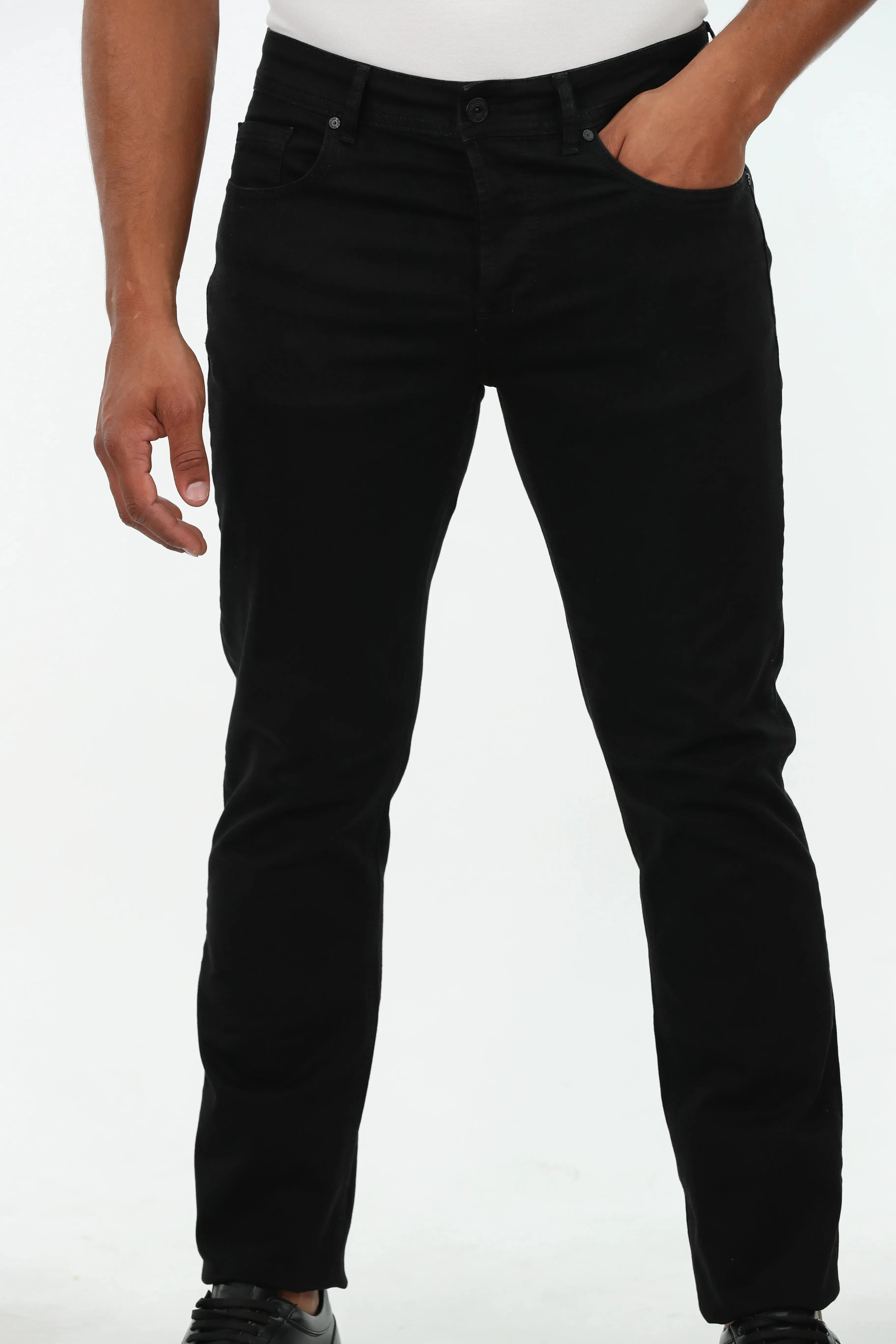 Black Slim Straight Jeans