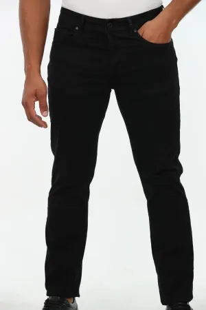 Black Slim Straight Jeans
