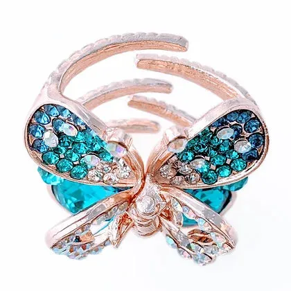 Blue Rhinestone And Crystal Jaw Clip