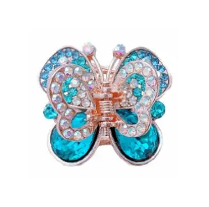 Blue Rhinestone And Crystal Jaw Clip