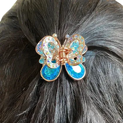 Blue Rhinestone And Crystal Jaw Clip