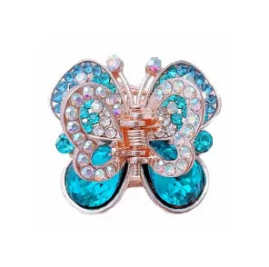 Blue Rhinestone And Crystal Jaw Clip