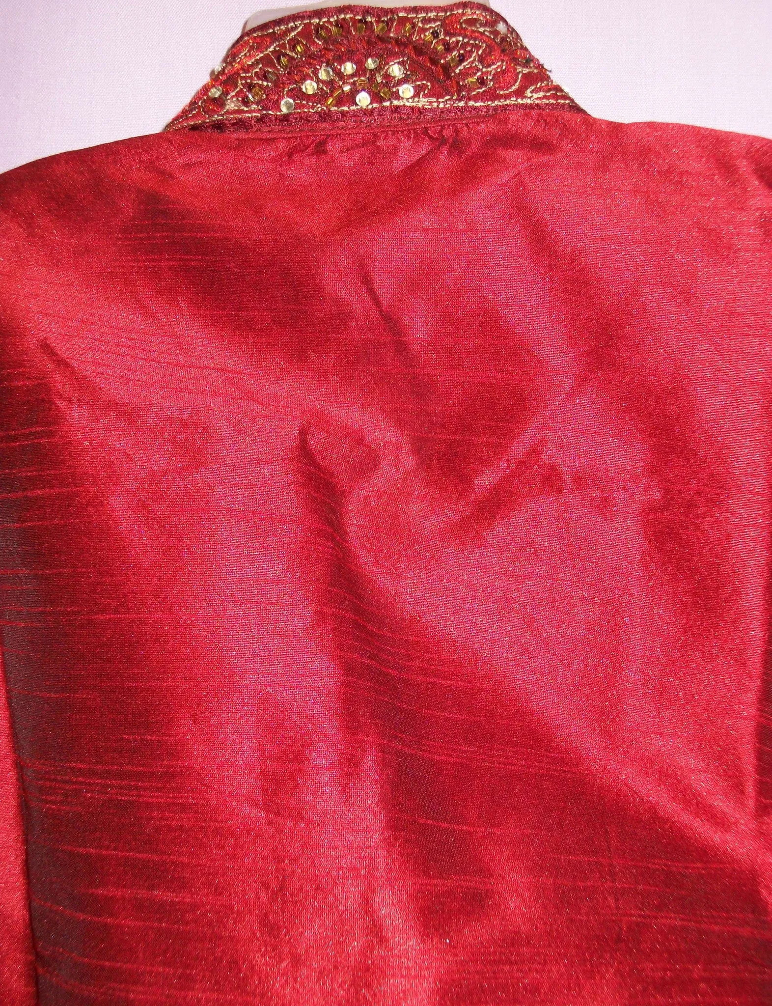Boy’s 2711 Red Silk Kurta  8-15 Years Indian Clothing Shieno