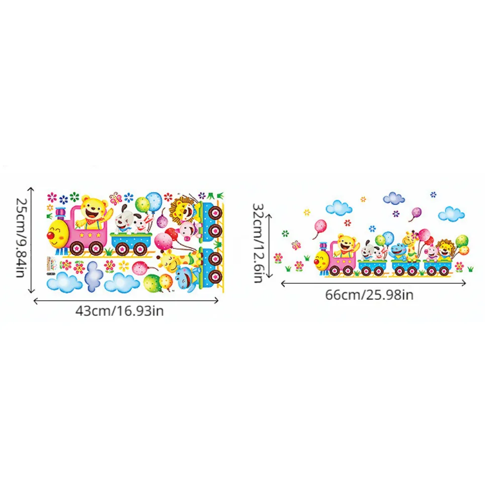 Cartoon Train Wall Sticker Set for Kids Rooms