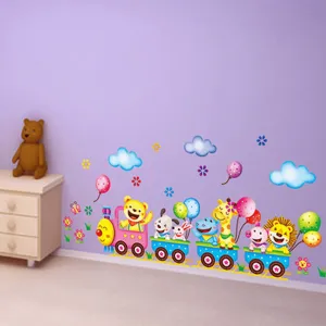 Cartoon Train Wall Sticker Set for Kids Rooms