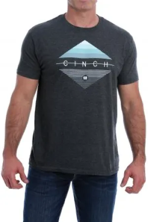 CINCH MEN'S CREW NECK LOGO TEE - HEATHER CHARCOAL - MTT1690432