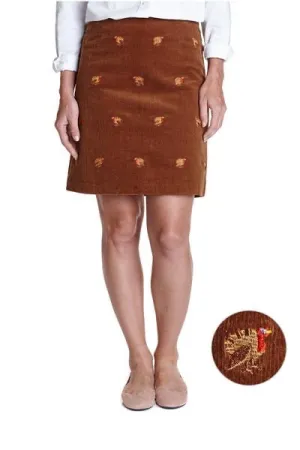 Corduroy Skirt Chocolate “Turkey Hunt”