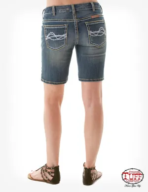 Cowgirl Tuff Ladies Denim Shorts - DFMI Bermuda