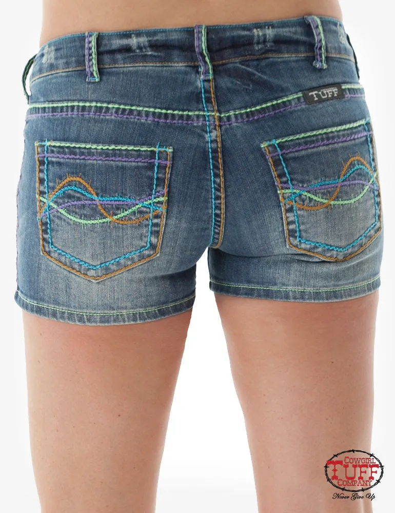 Cowgirl Tuff Ladies Denim Shorts - Happy Shorts