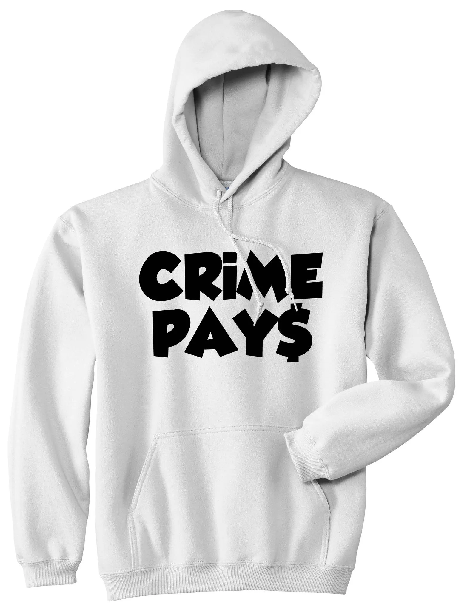 Crime Pays Bubble Letters Money Sign Boys Kids Pullover Hoodie Hoody