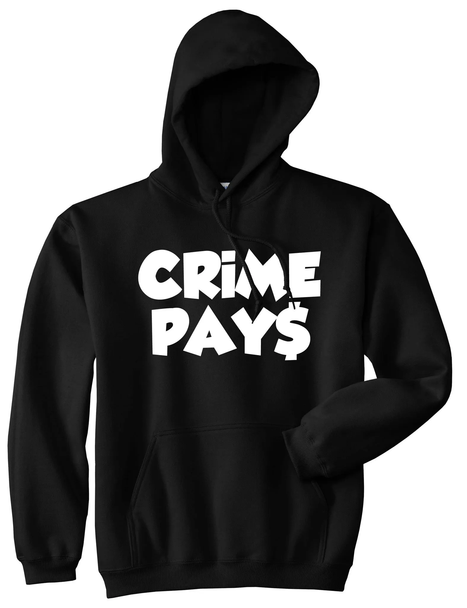Crime Pays Bubble Letters Money Sign Boys Kids Pullover Hoodie Hoody