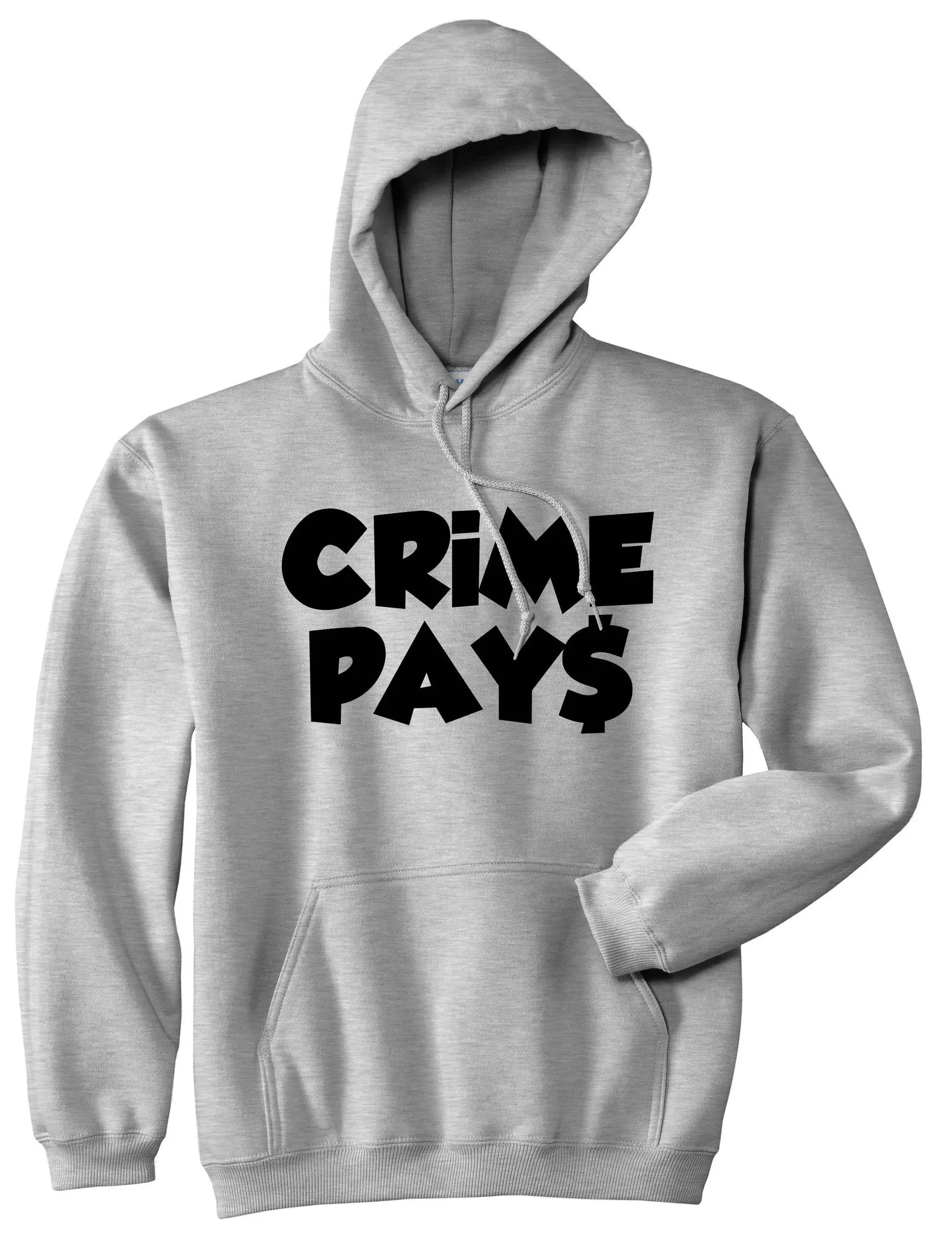 Crime Pays Bubble Letters Money Sign Boys Kids Pullover Hoodie Hoody