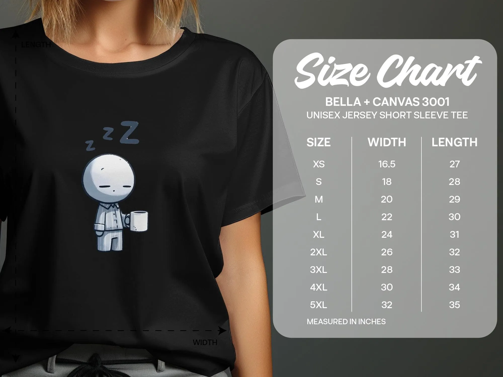 Cute Sleepy Cartoon Character T-Shirt, Unisex Casual Comfort Wear, Soft Cotton Sleepyhead Tee