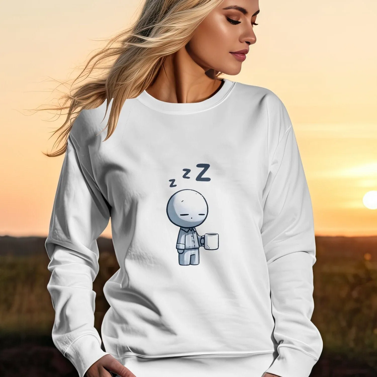 Cute Sleepy Cartoon Character T-Shirt, Unisex Casual Comfort Wear, Soft Cotton Sleepyhead Tee