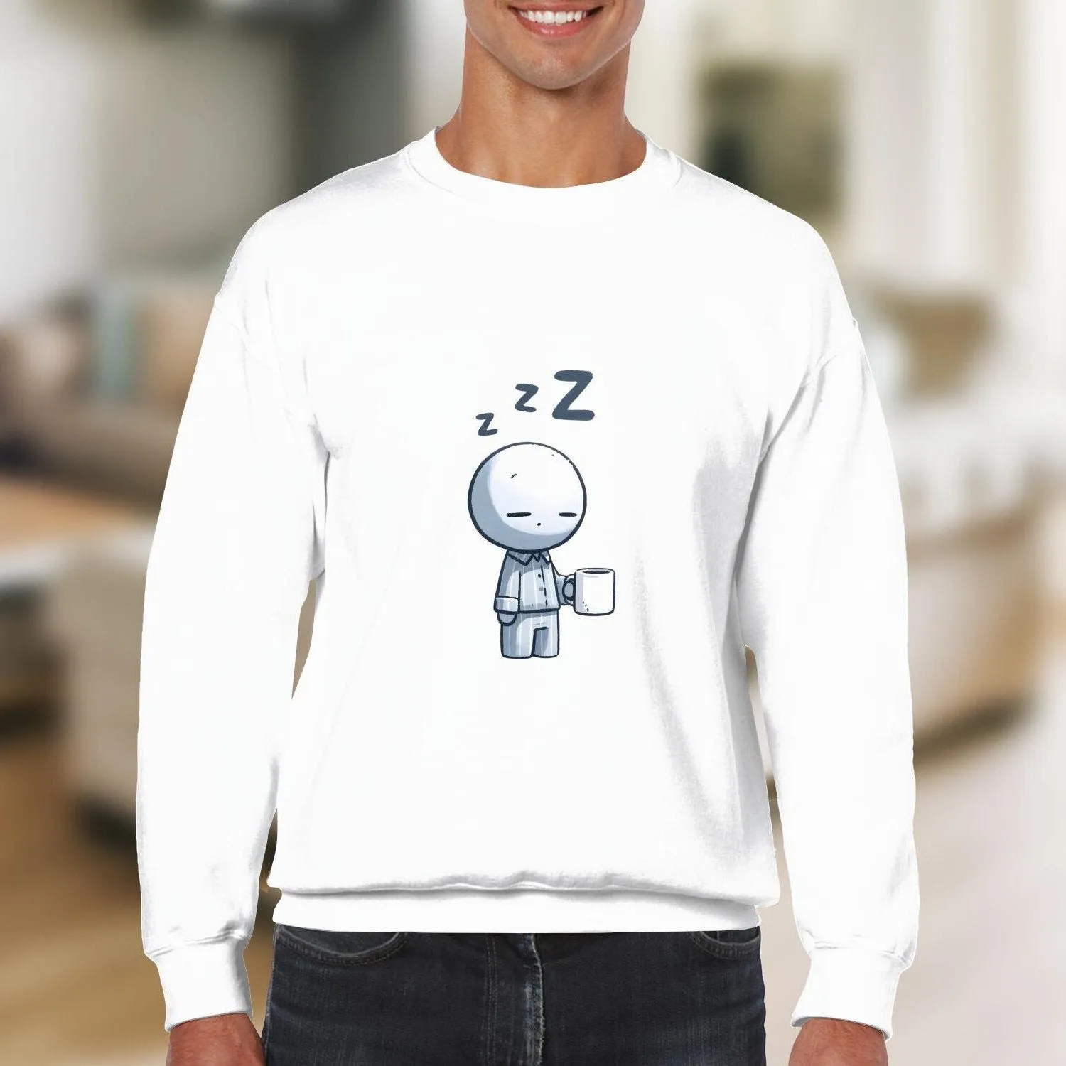 Cute Sleepy Cartoon Character T-Shirt, Unisex Casual Comfort Wear, Soft Cotton Sleepyhead Tee