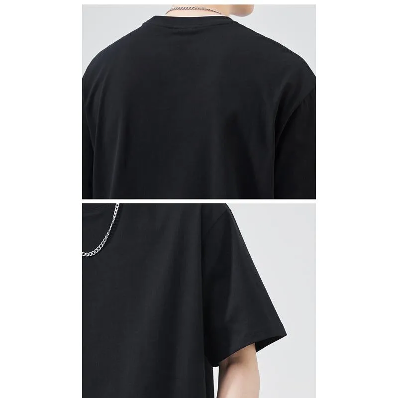 Faux Two-Piece Versatile Round Neck Simplicity Pure Cotton Short Sleeve Tee