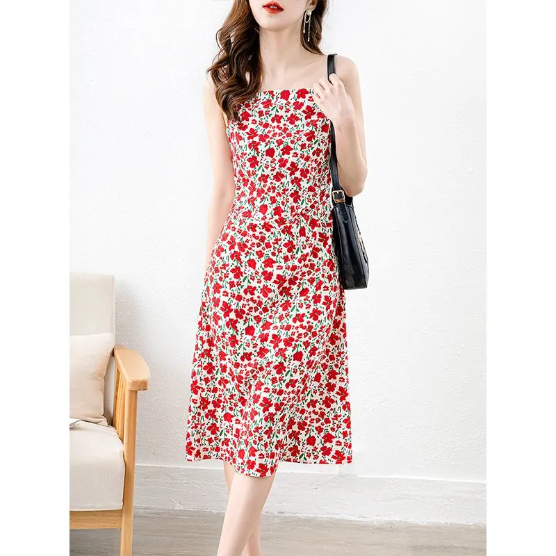 Flowers Plant Versatile Pastoral Cami Dress
