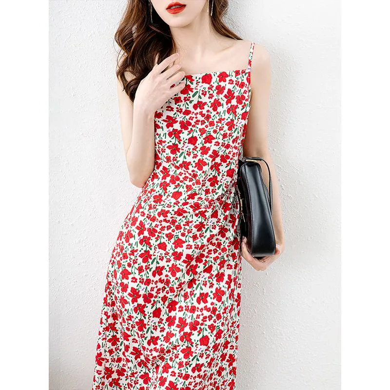 Flowers Plant Versatile Pastoral Cami Dress