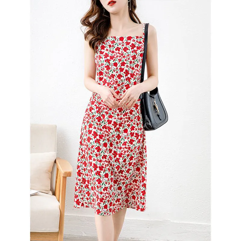 Flowers Plant Versatile Pastoral Cami Dress