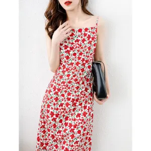 Flowers Plant Versatile Pastoral Cami Dress