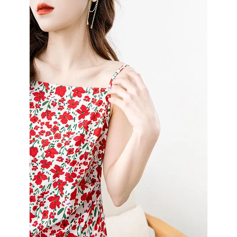 Flowers Plant Versatile Pastoral Cami Dress