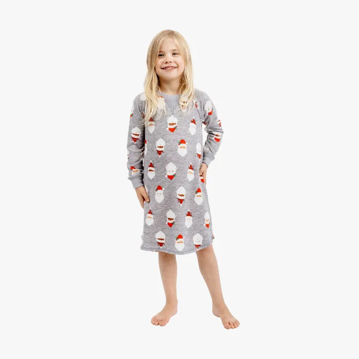 Girls' Sleepshirt - Gray Santa