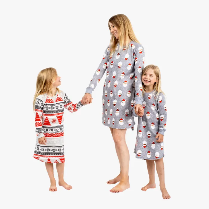 Girls' Sleepshirt - Gray Santa