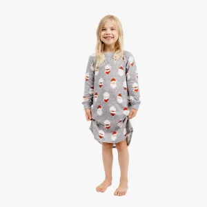 Girls' Sleepshirt - Gray Santa