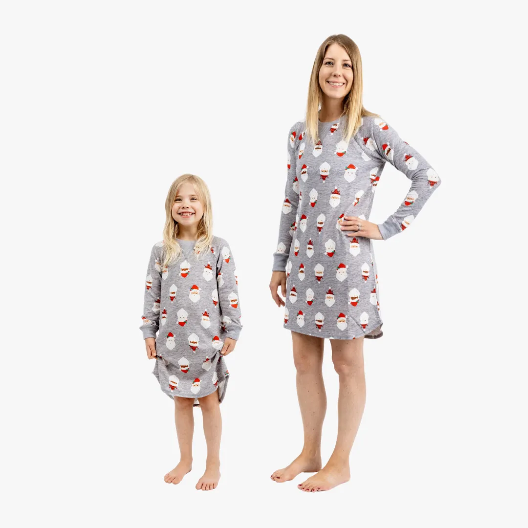 Girls' Sleepshirt - Gray Santa